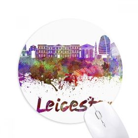 Dıythinker Leicester Britain City Suluboya Baskılı Yuvarlak Kaymaz Kauçuk Mouse Pad