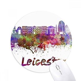 Dıythinker Leicester Britain City Suluboya Baskılı Yuvarlak Kaymaz Kauçuk Mouse Pad