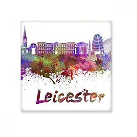 Dıythinker Leicester Britanya Country City Suluboya İllüstrasyon Seramik Dekorasyon 10x10 cm Seramik Karo