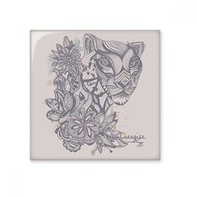 Dıythinker Leopar Karikatür Eskiz 15x15 cm Seramik Karo