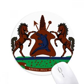 Dıythinker Lesotho Afrika Ulusal Amblem Baskılı Yuvarlak Kaymaz Kauçuk Mouse Pad