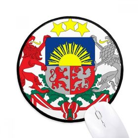 Dıythinker Letonya Ulusal Amblem Ülke Yuvarlak Kaymaz Mouse Pad