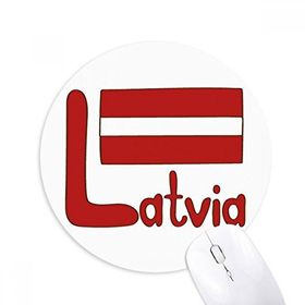 Dıythinker Letonya Ulusal Bayrak Kırmızı Desen Baskılı Yuvarlak Kaymaz Kauçuk Mouse Pad