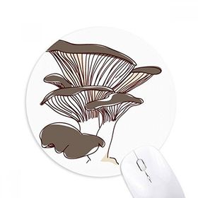Dıythinker Lezzetli Ev Tabağı Mantar İllüstrasyonu Baskılı Yuvarlak Kaymaz Kauçuk Mouse Pad