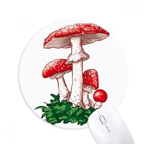 Dıythinker Lezzetli Kırmızı Zehirli Mantar İllüstrasyon Baskılı Yuvarlak Kaymaz Kauçuk Mouse Pad