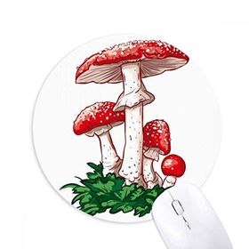 Dıythinker Lezzetli Kırmızı Zehirli Mantar İllüstrasyon Baskılı Yuvarlak Kaymaz Kauçuk Mouse Pad