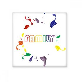 Dıythinker LGBT Gökkuşağı Bayrağı Aile Seramik 10x10 cm Seramik Karo