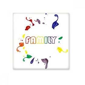 Dıythinker LGBT Gökkuşağı Bayrağı Aile Seramik 10x10 cm Seramik Karo