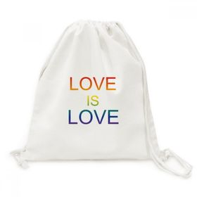 Dıythinker Lgbt Gökkuşağı Bayrağı Aşk Aşk Canvas İpli Sırt Çantası