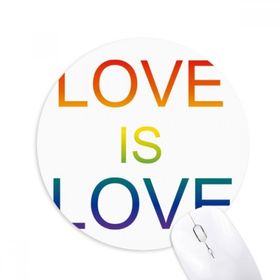 Dıythinker LGBT Gökkuşağı Bayrağı Aşk Baskılı Yuvarlak Kaymaz Kauçuk Mouse Pad
