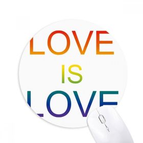 Dıythinker LGBT Gökkuşağı Bayrağı Aşk Baskılı Yuvarlak Kaymaz Kauçuk Mouse Pad