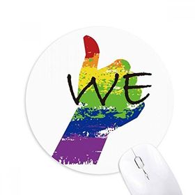 Dıythinker LGBT Gökkuşağı Bayrağı Baskılı Yuvarlak Kaymaz Kauçuk Mouse Pad