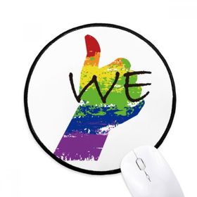 Dıythinker LGBT Gökkuşağı Bayrağı Biz Yuvarlak Kaymaz Mouse Pad