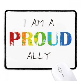 Dıythinker LGBT Gökkuşağı Bayrağı Gururlu Ally Kaymaz Siyah Başlıklı Kenarlar Mouse Pad
