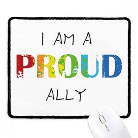 Dıythinker LGBT Gökkuşağı Bayrağı Gururlu Ally Kaymaz Siyah Başlıklı Kenarlar Mouse Pad