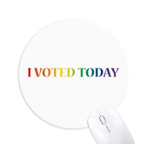 Dıythinker LGBT Gökkuşağı Bayrağı I Oy Bugün Baskılı Yuvarlak Kaymaz Kauçuk Mouse Pad