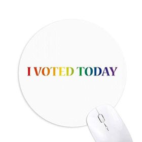 Dıythinker LGBT Gökkuşağı Bayrağı I Oy Bugün Baskılı Yuvarlak Kaymaz Kauçuk Mouse Pad