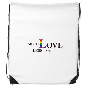 Dıythinker LGBT Gökkuşağı Bayrağı More Love Less Hate İpli Sırt Çantası