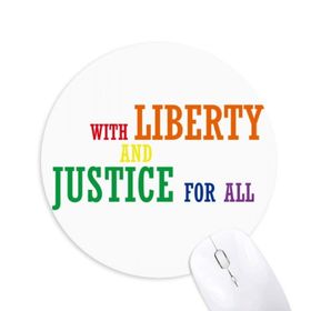 Dıythinker LGBT Gökkuşağı Bayrağı Özgürlük ve Adalet Baskılı Yuvarlak Kaymaz Kauçuk Mouse Pad