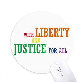 Dıythinker LGBT Gökkuşağı Bayrağı Özgürlük ve Adalet Baskılı Yuvarlak Kaymaz Kauçuk Mouse Pad