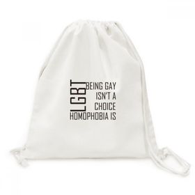 DIYThinker Lgbt Gökkuşağı Bayrağı Seçimi Veya Değil Tuval İpli Sırt Çantası