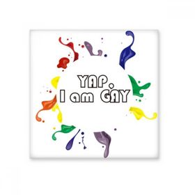 Dıythinker LGBT Gökkuşağı Bayrağı Yap I Am Gay Seramik 10x10 cm Seramik Karo