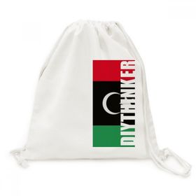 Dıythinker Libya Ulusal Bayrak Afrika Ülke Kanvas İpli Sırt Çantası