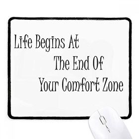 Dıythinker Life begins at the end of your comfort zone Kaymaz Siyah Başlıklı Kenarlar Mouse Pad