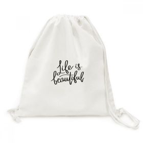 DIYThinker Life Is Beautiful Alıntı Tuval İpli Sırt Çantası