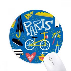Dıythinker Lifestyle Fransa Mark Landmark Paris Baskılı Yuvarlak Kaymaz Kauçuk Mouse Pad