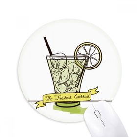 Dıythinker Limon Buzlu Meyve Suyu Tubularis Dondurma Baskılı Yuvarlak Kaymaz Kauçuk Mouse Pad