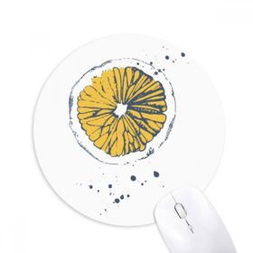 Dıythinker Limon Meyvesi Suluboya İllüstrasyon Desen Baskılı Yuvarlak Kaymaz Kauçuk Mouse Pad