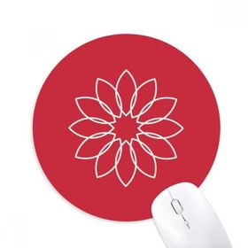 Dıythinker Line Lotus Çiçek Bitki Çiçek Baskılı Yuvarlak Kaymaz Kauçuk Mouse Pad