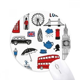 Dıythinker London Big Ben Kabini Yağmur Posta Kutusu Baskılı Yuvarlak Kaymaz Kauçuk Mouse Pad