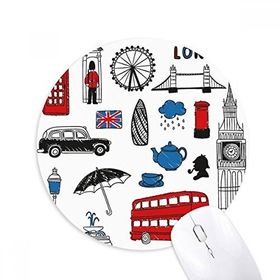 Dıythinker London Big Ben Kabini Yağmur Posta Kutusu Baskılı Yuvarlak Kaymaz Kauçuk Mouse Pad