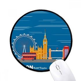 Dıythinker London Eye Çift Katlı Otobüsler Graffiti Yuvarlak Kaymaz Mouse Pad