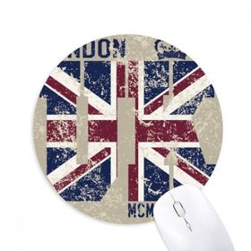 Dıythinker London King İngiltere Birleşik Krallık Bayrağı Baskılı Yuvarlak Kaymaz Kauçuk Mouse Pad