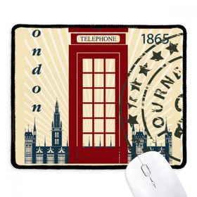 Dıythinker London Telefon Kabini Damga UK Country City Kaymaz Siyah Başlıklı Kenarlar Mouse Pad