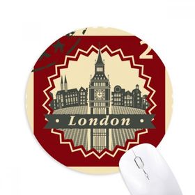 Dıythinker Londra Big Ben Damga Silüeti İngiltere Baskılı Yuvarlak Kaymaz Kauçuk Mouse Pad