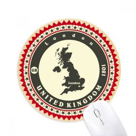 Dıythinker Londra Birleşik Krallık İngiltere Ülke Haritası Baskılı Yuvarlak Kaymaz Kauçuk Mouse Pad