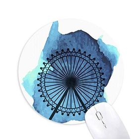 Dıythinker Londra Gözü Dönme Dolap İngiltere İngiltere Baskılı Yuvarlak Kaymaz Kauçuk Mouse Pad