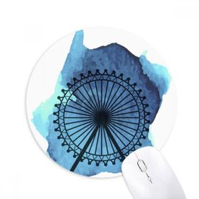 Dıythinker Londra Gözü Dönme Dolap İngiltere İngiltere Baskılı Yuvarlak Kaymaz Kauçuk Mouse Pad