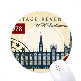 Dıythinker Londra Parlamento Damga İngiltere İngiltere İngiltere Baskılı Yuvarlak Kaymaz Kauçuk Mouse Pad