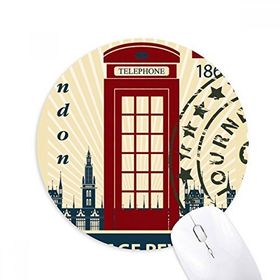 Dıythinker Londra Telefon Kabini Damga İngiltere Ülke Şehir Baskılı Yuvarlak Kaymaz Kauçuk Mouse Pad