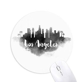 Dıythinker Los Angeles Amerika Mürekkep Şehir Boyama Baskılı Yuvarlak Kaymaz Kauçuk Mouse Pad