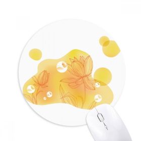 Dıythinker Lotus Çiçeği Kabarcık Bitki Çiçek Baskılı Yuvarlak Kaymaz Kauçuk Mouse Pad