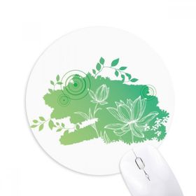 Dıythinker Lotus Çiçeği Kurbağa Yaprakları Bitki Çiçek Baskılı Yuvarlak Kaymaz Kauçuk Mouse Pad