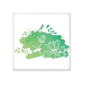 Dıythinker Lotus Çiçek Kurbağa Yaprakları Bitki Çiçek Parlak 10x10 cm Seramik Karo