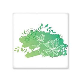 Dıythinker Lotus Çiçek Kurbağa Yaprakları Bitki Çiçek Parlak 10x10 cm Seramik Karo