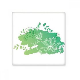 Dıythinker Lotus Çiçek Kurbağa Yaprakları Bitki Çiçek Parlak 10x10 cm Seramik Karo